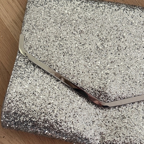 H&M Glitter Silver Glitter Envelope Clutch - Picture 2 of 9